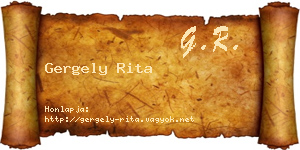 Gergely Rita névjegykártya