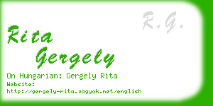 rita gergely business card